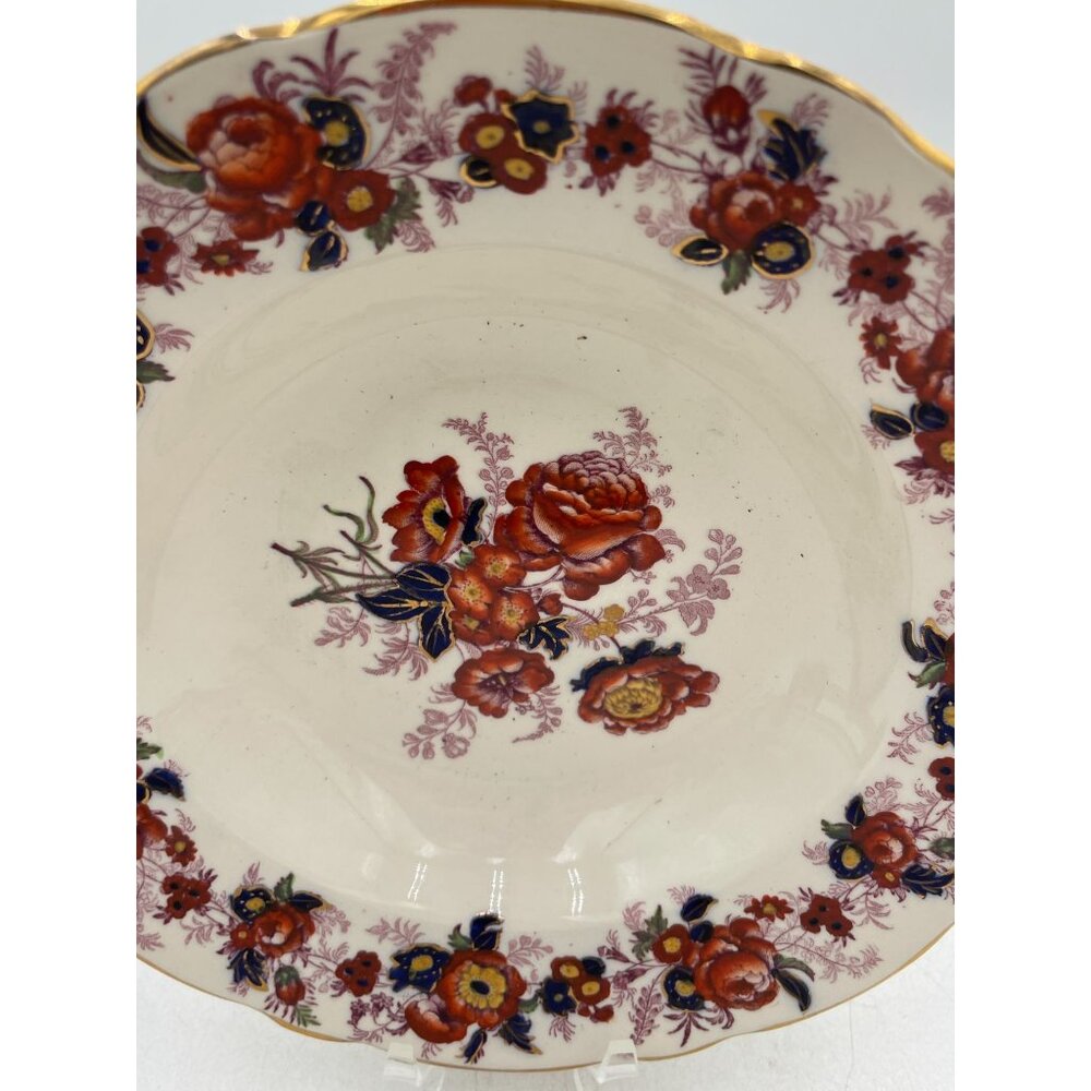 Royal Cauldon Majestic Floral Bone China Plate Gold Trim England 8.5 Inches